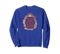 The Beatles - Here Comes The Sun - Flores Retro Vintage Sudadera, Unisex para Adultos, Azul Real, S