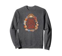 The Beatles - Here Comes The Sun - Flores Retro Vintage Sudadera, Unisex para Adultos, Jaspeado Oscuro, S
