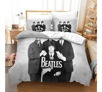 The Beatles Juego De Ropa De Cama Juego De Funda Nórdica para 3D Impreso 3 Piezas Funda De Edredón Suave Y Transpirable Funda De Edredón con Fundas De Almohada King（220x240cm）
