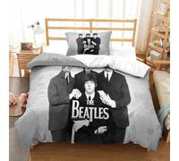 The Beatles Juego De Ropa De Cama Juego De Funda Nórdica para Impresión 3D Juego De 2 Piezas Funda De Edredón Suave Y Transpirable Funda De Edredón con Fundas De Single（135x200cm）