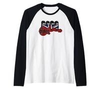 The Beatles Official Rock Pop Band Guitar Flag Music Men WOM Camiseta Manga Raglan