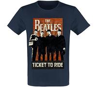The Beatles Ticket To Ride Hombre Camiseta Azul Marino M 100% algodón Regular