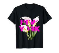 The Beauty of New York City with White Calla Lily Flower Camiseta