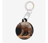The Beauty of Pangolin - Etiqueta redonda para mascotas con textura de pangolín, etiquetas personalizadas para mascotas, material acrílico duradero, ideal para perros pequeños a grandes