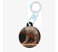 The Beauty of Pangolin - Etiqueta redonda para mascotas con textura de pangolín, etiquetas personalizadas para mascotas, material acrílico duradero, ideal para perros pequeños a grandes