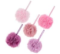 The Beauty Project Juego de 5 piezas de lufa exfoliante, exfoliante corporal pesado para spa, masaje y eliminación de piel muerta, accesorios de baño de ducha multicolor (rosa)