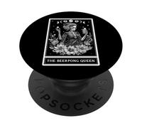 The Beerpong Queen Beer Pong Beer Juego Tarot Card Witchy PopSockets PopGrip Adhesivo