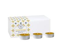 The Beeswax Co - Velas de cera de abejas con aroma a miel natural, para el hogar, de larga duración y ecológica, mecha de algodón, combustión lenta, cera orgánica pura vertida a mano, juego de 24 velas de té (metal)