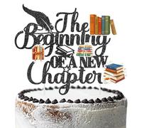 The Beginning of a New Chapter Cake Topper, decoración vintage de libro y biblioteca, decoración de fiesta de graduación, libro para boda, jubilación, baby shower, decoración de fiesta de libro de