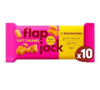 The BEGINNINGS Barritas de avena Flapjack Caramelo suave - 10 x 60 g (600 g) - veganas, sin gluten - snack energético natural - ricas en fibra