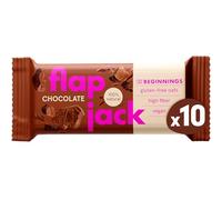 The BEGINNINGS Barritas de avena Flapjack Chocolate - 10 x 60 g (600 g) - veganas, sin gluten - snack energético natural - ricas en fibra
