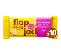 The BEGINNINGS Barritas de avena Flapjack Piña & Limón - 10 x 60 g (600 g) - veganas, sin gluten - snack energético natural - ricas en fibra