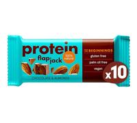 The BEGINNINGS Barritas proteicas de avena Flapjack Chocolate & Almendras - 10 x 60 g (600 g) - veganas, sin gluten - proteína de origen vegetal - snack energético natural