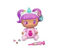 The Bellies From Bellyville - Rosie Rainbow!, muñeca interactiva Grande Big bellie, Bebe Unicornio Cuerno y Pelo Rosa, con Accesorio de Vacuna, Sonido y luz, niños Desde 3 años, Famosa (700016632)