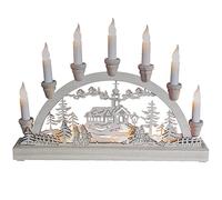 The Benross Christmas Workshop 70780 - Candelabro con luces (10 bombillas LED, madera, funciona con batería)