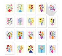 The Best Card Company AM10331OCB-B1x20 - Juego de 20 tarjetas en blanco surtidas de 4 x 5.12 pulgadas con sobres (20 diseños, 1 cada uno)