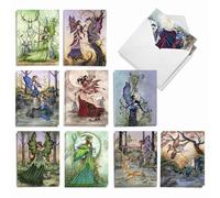 The Best Card Company AM3367OCB-B2x10 - Juego de 20 tarjetas con sobres (10 x 13 cm), diseño de hadas fantásticas