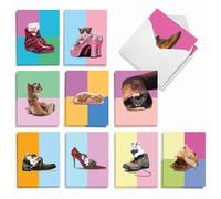 The Best Card Company, Feline Footwear AM9513OCB-B2x10 - Juego de 20 tarjetas para todas las ocasiones