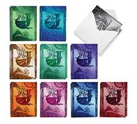 The Best Card Company Juego de 20 cajas de notas en blanco surtidas de 4 x 5.12 pulgadas con sobres (10 diseños, 2 cada uno) Dragon Initials J AM10319OCB-B2x10