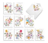 The Best Card Company Juego de 20 tarjetas de notas en blanco surtidas de 4 x 5.12 pulgadas con sobres (10 diseños, 2 de cada uno) Rejoice AM10691OCB-B2x10