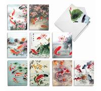 The Best Card Company On Goldfish Pond AM4944TYG-B2x10 - 20 tarjetas de agradecimiento en caja con sobres (4 x 5.12 pulgadas)