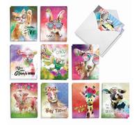 The Best Card Company Sassy Animals AM8850OCB-B2x10 - 20 tarjetas de notas con sobres (4 x 5.12 pulgadas)