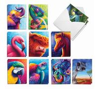 The Best Card Company Vivid Wildlife AM8884OCB-B2x10 - Juego de 20 tarjetas de notas con sobres (4 x 5.12 pulgadas)