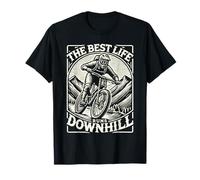 The Best Life Runs Downhill - Bicicleta de montaña retro Camiseta