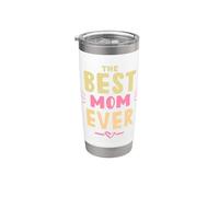 The Best Mom Ever Cute Minimalista Mejor Mamá Día de la Madre Vaso térmico de acero inoxidable de doble pared