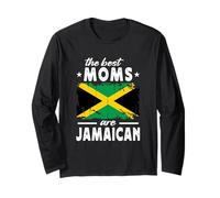 The Best Moms are Jamaican Mother's Day Jamaica Flag Manga Larga