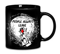 The Best Mug - Taza de café de cerámica con texto en inglés "One Tree Hill People Always Leave Funny Mug" para aniversario, cumpleaños, Navidad, decoración del hogar, 325 ml, color negro