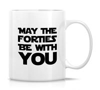 The Best Mug Taza divertida - May The Forties Be with You Tazas de cerámica de 325 ml - Divertidas, sarcasmo, inspiradores regalos de broma de 40 cumpleaños para padre, él, ella, hombres, mujeres,
