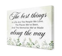 The Best Things in Life Inspirational Wall Art Positive Quotes Wall Decor Eucalyptus Motivational Canvas Wall Art for Home Bedroom Bathroom Office(Framed,08x12inch(20x30cm))