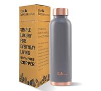 The Better Home Botella de agua de cobre 100% puro de 1000 ml (900 ml) | Botella de agua sin BPA y no tóxica con propiedades antioxidantes del cobre | Gris (paquete de 1)