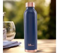 The Better Home Botella de agua de cobre de 1 litro | Botella de cobre 100% puro | Botella de agua sin BPA con propiedades antioxidantes del cobre (azul)