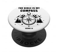 The Bible is My Compass - Joshua 1:8 Christian Faith Camping PopSockets PopGrip Adhesivo
