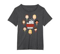 The Big Bang Theory Emojis Camiseta, Mujer Tallas Grandes, Jaspeado Oscuro, 1XL Grande