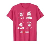 The Big Bang Theory Expedition Beards Camiseta, Hombre, Rojo Jaspeado, L
