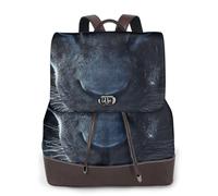 The Big Black Face Lion - Mochila de viaje para mujer, mochila casual, mochila de cuero estampada para mujer para el trabajo