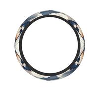 The Big Butterfly Is On A Blue And White Background 15 Inch Print Elastic Steering Wheel Cover Universal, antideslizante, elástica, transpirable, suave goma para volante de coche.