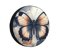 The Big Butterfly Is On A Blue And White Background - Cubierta de neumático de repuesto para llanta, impermeable, a prueba de polvo, ajuste universal para remolque, caravana, SUV, camión, cámper, 16