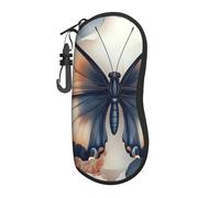 The Big Butterfly Is On A Blue And White Background - Funda de neopreno suave con cremallera, duradera, portátil, para hombres y mujeres