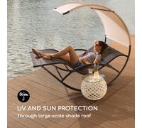 The Big Easy tumbona hamaca resistente a la intemperie 350kg máx. protección UV negro Blumfeldt