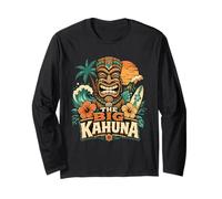 The Big Kahuna Hawaiian Tiki Surf Vintage Tropical Manga Larga