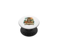 The Big Kahuna Hawaiian Tiki Surf Vintage Tropical PopSockets PopGrip Adhesivo
