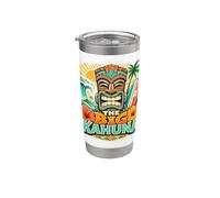 The Big Kahuna Hawaiian Tiki Surf Vintage Tropical Vaso térmico de acero inoxidable de doble pared