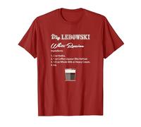 The Big Lebowski White Russian Recipe Camiseta, Hombre, Arándano, L