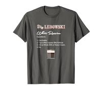 The Big Lebowski White Russian Recipe Camiseta, Hombre, Asfalto, 5XL