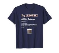 The Big Lebowski White Russian Recipe Camiseta, Hombre, Azul Marino, XXL