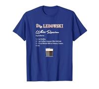 The Big Lebowski White Russian Recipe Camiseta, Hombre, Azul Real, M